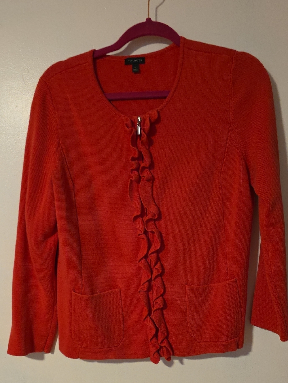 Talbots Ruffle-Front Crewneck Sweater